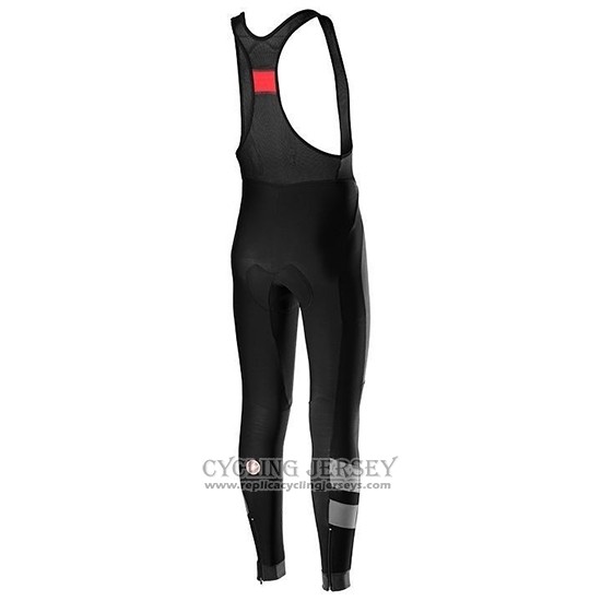 2019 Cycling Jersey Castelli Raddoppia 2 Red Silver Long Sleeve And Bib Tight